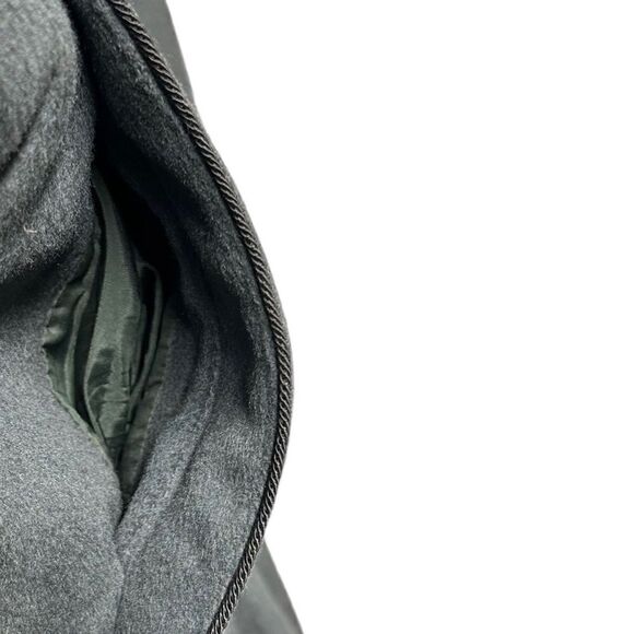 Vintage 100% Wool John Weitz Long Gray Double Breasted Peacoat Winter Coat Fall - Picture 3 of 8